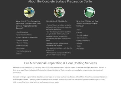 Surface Preparation Center Website Screenshot